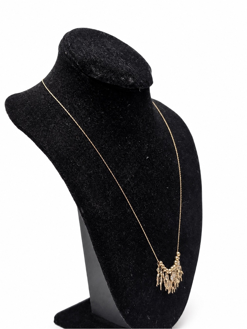 14K Yellow Gold Baby Birthstone Charm Necklace 5.7g - Picture 6 of 8